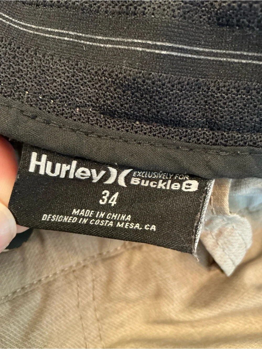 Hurley Tan Cargo Shorts with Side Pockets
